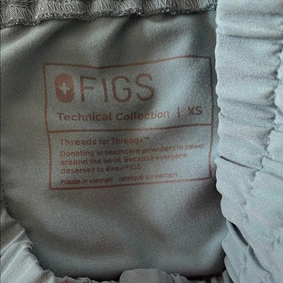 Figs High waisted hydrogreen Joggers with Neon Pink Tie XS EUC no flaws - Picture 4 of 6